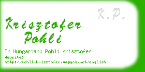 krisztofer pohli business card